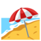 Beach With Umbrella emoji on Emojione